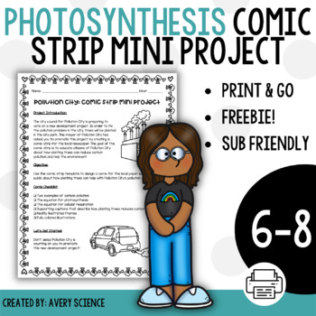 Preview of Photosynthesis Comic Strip Mini Project with Rubric