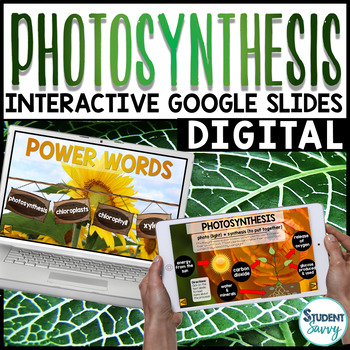 Preview of Photosynthesis Google Classroom Distance Learning | Interactive Digital