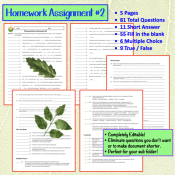 photosynthesis homework help
