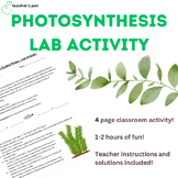 Photosynthesis Lab Activity - Effect of Light on Elodea Pl