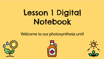 Preview of Photosynthesis & Matter Cycling OpenSciEd Lesson 1 Digital Notebook
