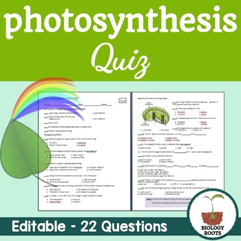 Preview of Photosynthesis Quiz