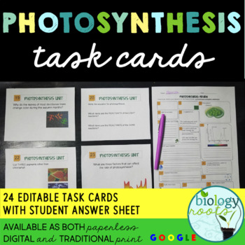 Preview of Photosynthesis Task Cards