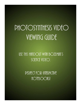 Preview of Photosynthesis Video Viewing Guide