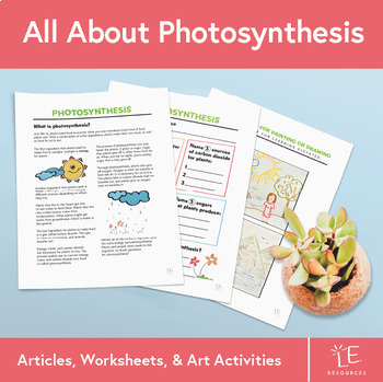 Preview of Photosynthesis Worksheets and Articles With Art Activity