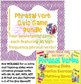 Preview of Phrasal Verb Quiz Four-Game Bundle & Teaching Slides