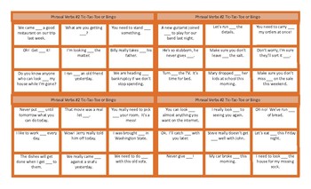 Phrasal Verbs Tic Tac Toe