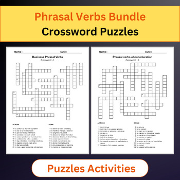 Preview of Phrasal Verbs Bundle | English Vocabulary | Crossword Puzzles Activities