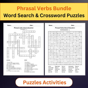 Preview of Phrasal Verbs Bundle | Word Search & Crossword Puzzles Activities