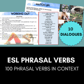 Preview of Phrasal Verbs ESL Dialogues Speaking Practice Most Common Phrasal Verbs