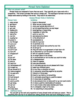 Mastering 15+ Phrasal Verbs with WORK • 7ESL  Verb worksheets, English  verbs, Phrasal verbs with meaning