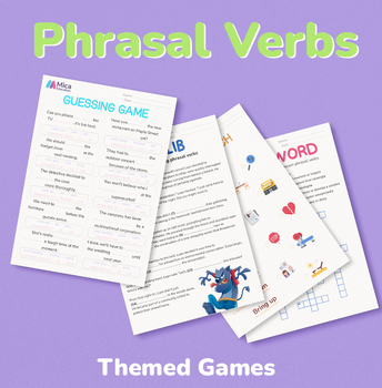 Preview of Phrasal Verbs: themed reinforcement games with printables