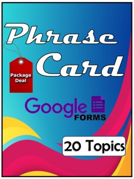 Preview of Phrase Card in Google Forms - Package Deal - 20 Topics - Reading Comprehension