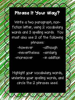 Preview of Phrase It Your Way Word Work Prompt