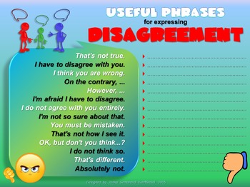 Preview of Phrases - Expressing Disagreement