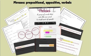 Preview of Phrases: Video, Prezi, Notes, & Quiz - Grammar Lesson