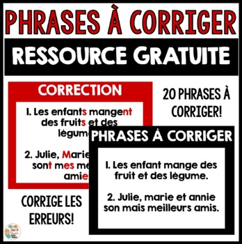 Preview of Phrases à corriger - GRATUIT