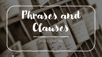 Preview of Phrases and Clauses Lesson (Google Drive Version)