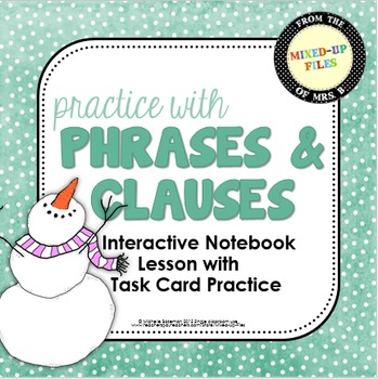 Preview of Phrases and Clauses Task Cards Winter