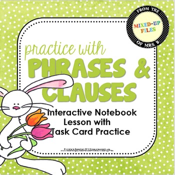 Preview of Phrases and Clauses Task Cards and Interactive Notebook Spring
