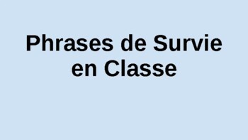 Preview of Phrases de Classe ppt