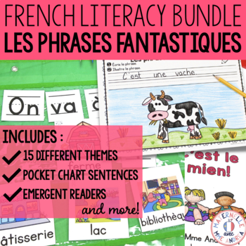 Preview of French Pocket Chart Sentence Writing - Les Phrases Fantastiques BUNDLE