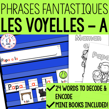 Preview of Phrases fantastiques déchiffrables FRENCH Decodable Pocket Chart Sentences - Aa