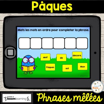 Preview of Phrases mêlées - Pâques - Boom cards - French Easter Scrambled Sentences