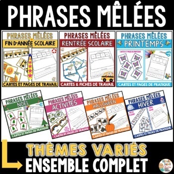 Preview of Phrases mêlées  -  French Scrambled Sentences - End of Year Activities and MORE