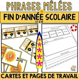 Phrases mêlées (Fin de l'année scolaire et l'été) - French