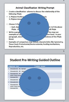 Preview of Phyla Classification Writing Prompt, Guided Outline, Scoring Rubric