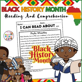 Preview of Phyllis Wheatley / Reading and Comprehension / Black History Month