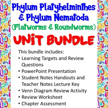 Preview of Phylum Platyhelminthes & Phylum Nematoda (Flatworms & Roundworms) Unit Bundle