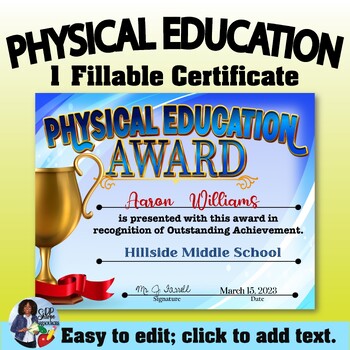 Preview of Physical Education Certificate 5