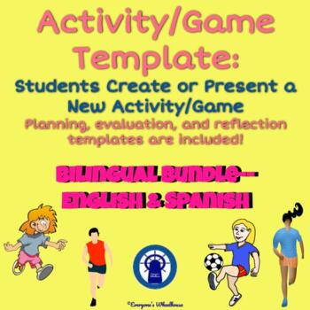 Preview of Phys. Ed. Game/Activity Creation or Presentation Template Bilingual Bundle