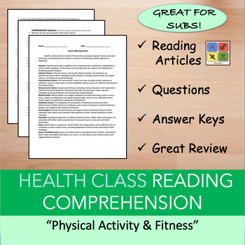Preview of Physical Activity & Fitness - Health Reading Comprehension Bundle