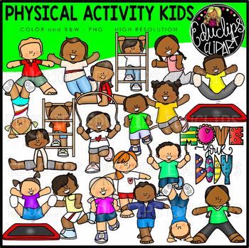 Preview of Physical Activity Kids Clip Art Set {Educlips Clipart}