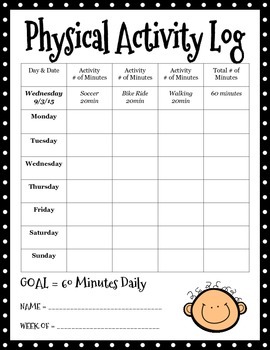 Preview of Physical Activity Log