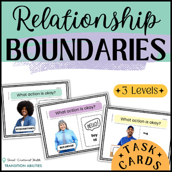 Preview of Physical Boundaries in Relationships | TASK CARD Social Emotional Activity