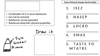 Preview of Physical Changes Doodle Notes