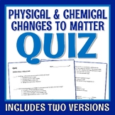 Physical Changes and Chemical Reactions QUIZ