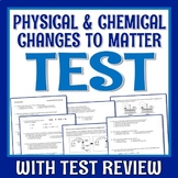 Physical Changes and Chemical Reactions Test Assessment NG