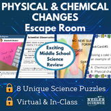 Physical Chemical Changes Escape Room  - 6th 7th 8th Grade