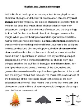 Preview of Physical-Chemical Changes / Law of Conservation of Mass -Subjects and Predicates