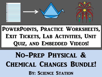 Preview of Physical and Chemical Changes Unit