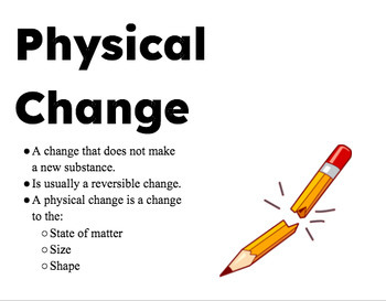 Preview of Physical & Chemical Changes Word Wall