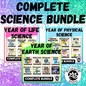Preview of Science Curriculum Full Year Unit Bundle- Physical Earth Life Science Space