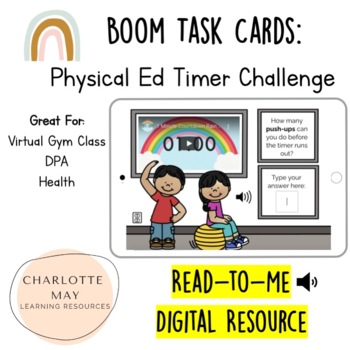 Preview of Physical Ed Timer Challenge: Boom Task Cards!