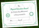 Physical Education Award Certificate
