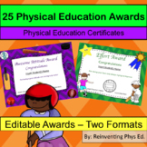 25 Physical Education Awards / Year End PE Certificates - 